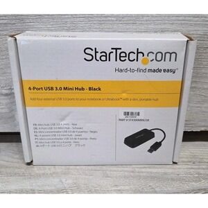 StarTech ST4300MINU3B 4-Port USB 3.0 Mini Hub - Black - NEW B2